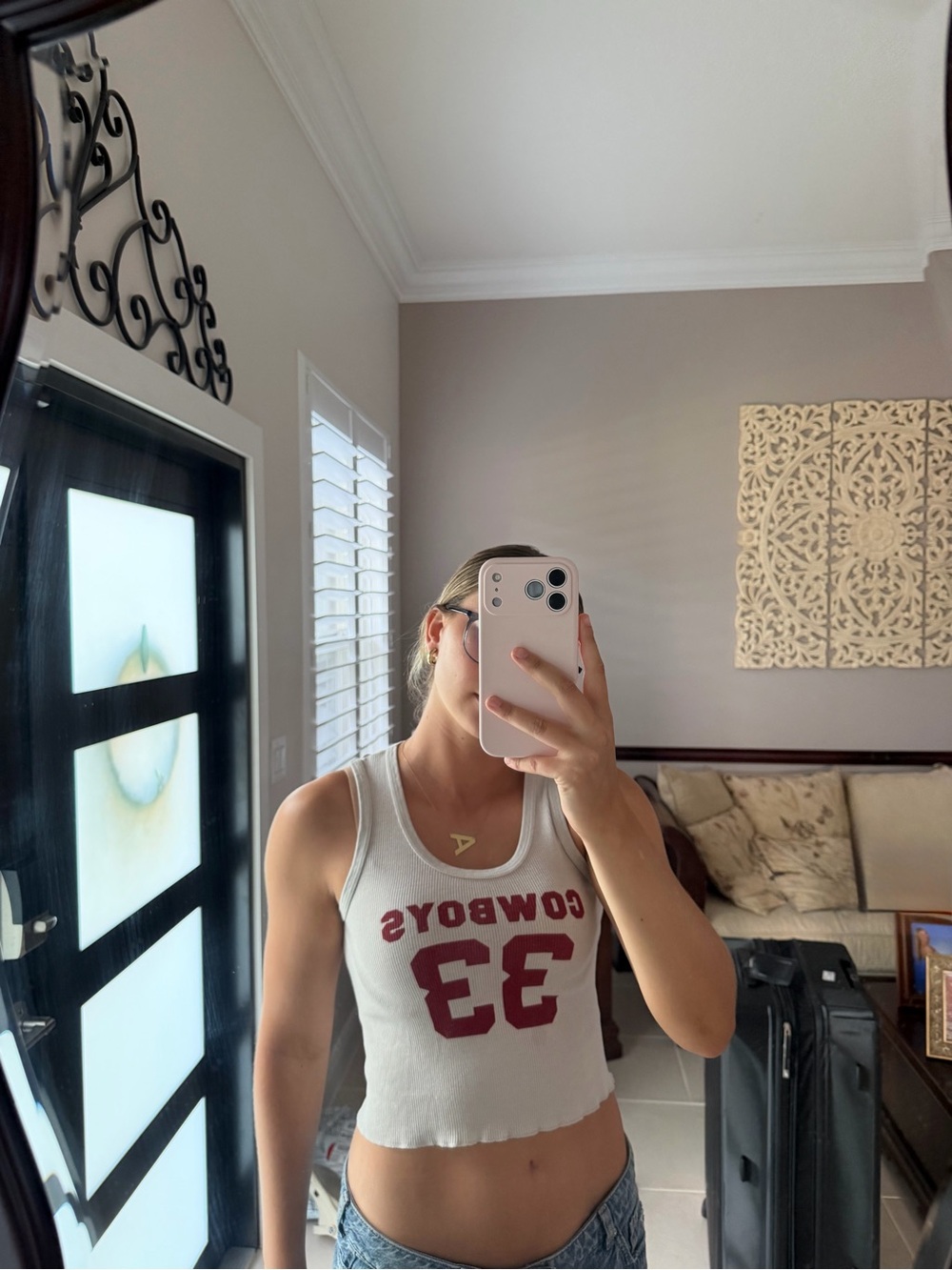 Brandy Melville White Tank Top with Red Graphic